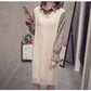 Autumn and Winter Mid-length Loose Sleeveless Sweater Pullover Fake Two-piece Knitted Skirt Bottoming Shirt
