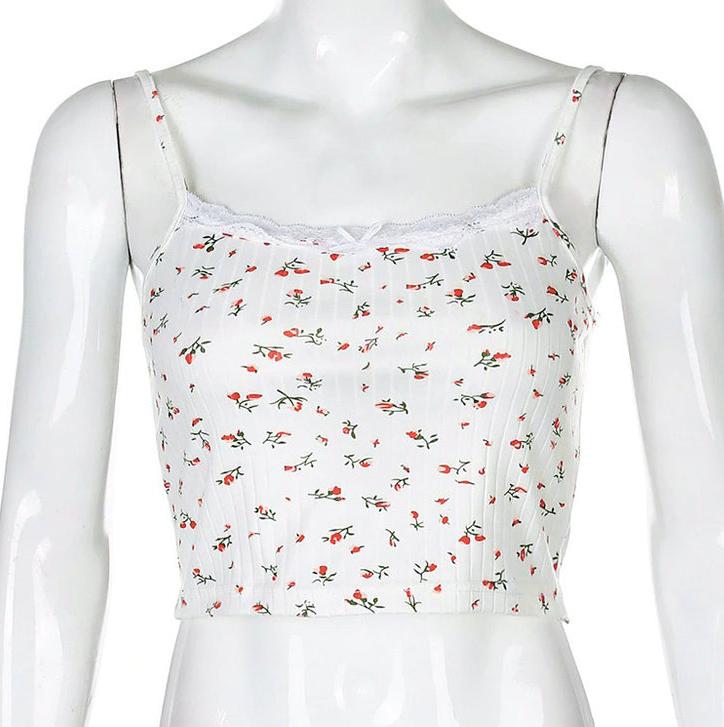 Summer Ladies Vest Small Fresh Floral Lace Stitching Camisole