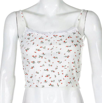 Summer Ladies Vest Small Fresh Floral Lace Stitching Camisole