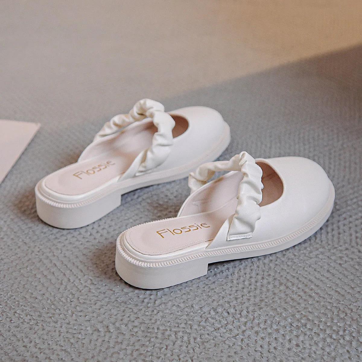 Half Slippers Women's Outer Wear Summer Flat Sandals Muller Shoes Pumps Slippers
