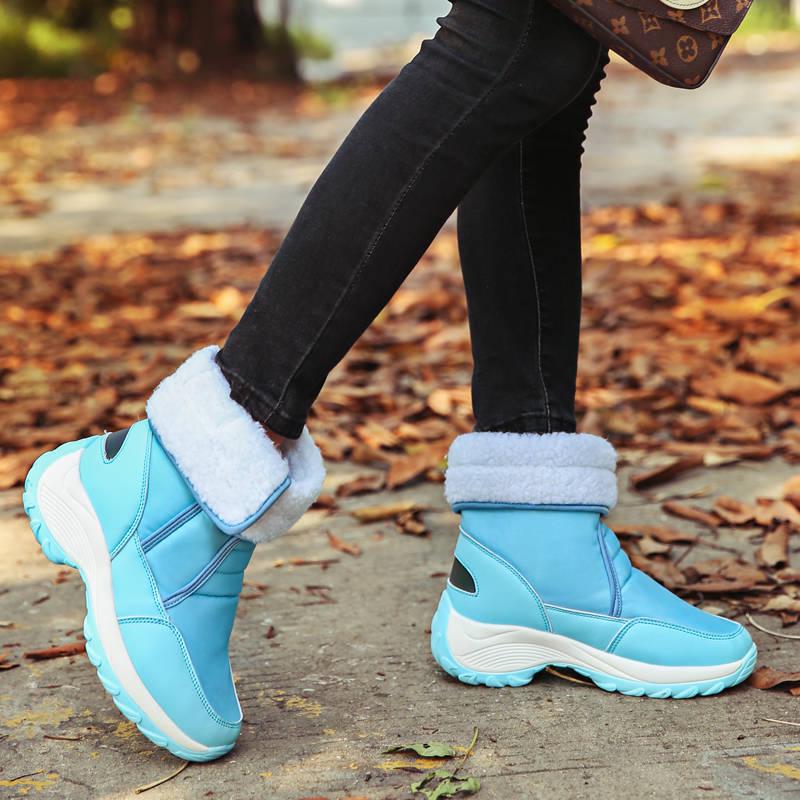 Pair of Boots Women Winter Waterproof Snow Boots Warm Christmas Shoes Fur Plus Size Martin Boots