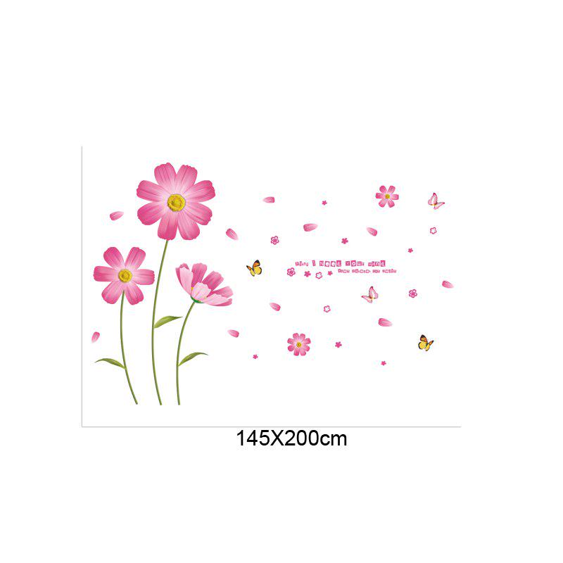 [Wall sticker] PVC orange flowers butterfly leaf wall stickers for kids rooms living room bathroom k