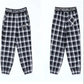 Women's 2-piece Workwear Plaid Suit Casual Harem Pants + Short Long Sleeve Jacket Loose and Comfortable Black and White Plaid