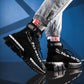 Fashion High-top Breathable Flying Woven Socks, Spring and Autumn Thick-soled Martin Men's Shoes