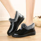 Winter Leather Plus Velvet Thick Warm Cotton Shoes Comfortable Non-slip Flat Outer Shoes