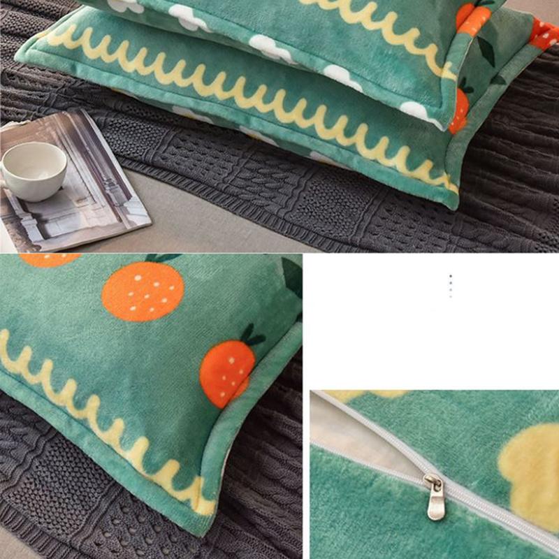A Pair of 48cmx74cm Coral Velvet Pillowcase Thickened French Velvet Pillowcase Winter Bedroom Pillowcase