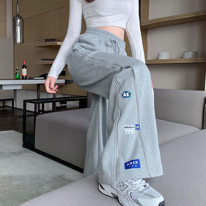 Girls Wide-leg Pants Summer Thin Waist Long Pants Ladies Loose Casual Sports Pants High-waist Wide-leg Pants