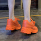 Fluorescent Green Old Shoes Spring and Summer Korean Student Breathable Mesh Thick-soled Casual Sports Shoes Women