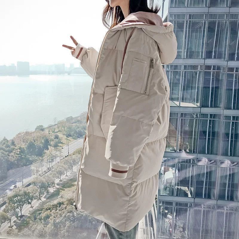 Cotton-padded Jacket Korean Style Loose Winter Thick Hooded Cotton Jacket Mid-length Fashion Warm Cotton Jacket Ins Women's Trend