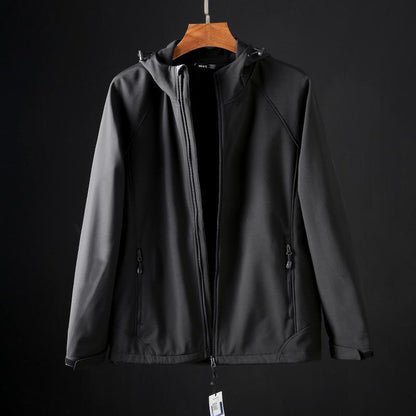 Outdoor Windbreaker Men's High-density Water-repellent Fabric Composite Soft Shell Jacket Autumn and Winter Hooded Jacket