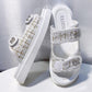 Plus Size 35-40 Women Sports Shiny Slippers Outdoor High Heels Bohemian Beach Wear-resistant Non-slip Office Lady Plat Sandals