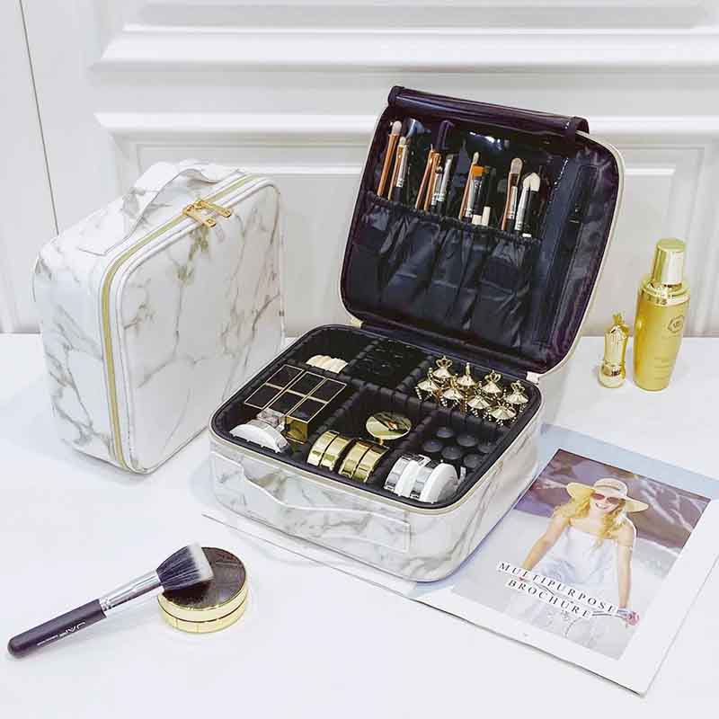 Cosmetic Bag Women's Portable Large-capacity Simple Fashion Marble Pattern Cosmetic Storage Bag