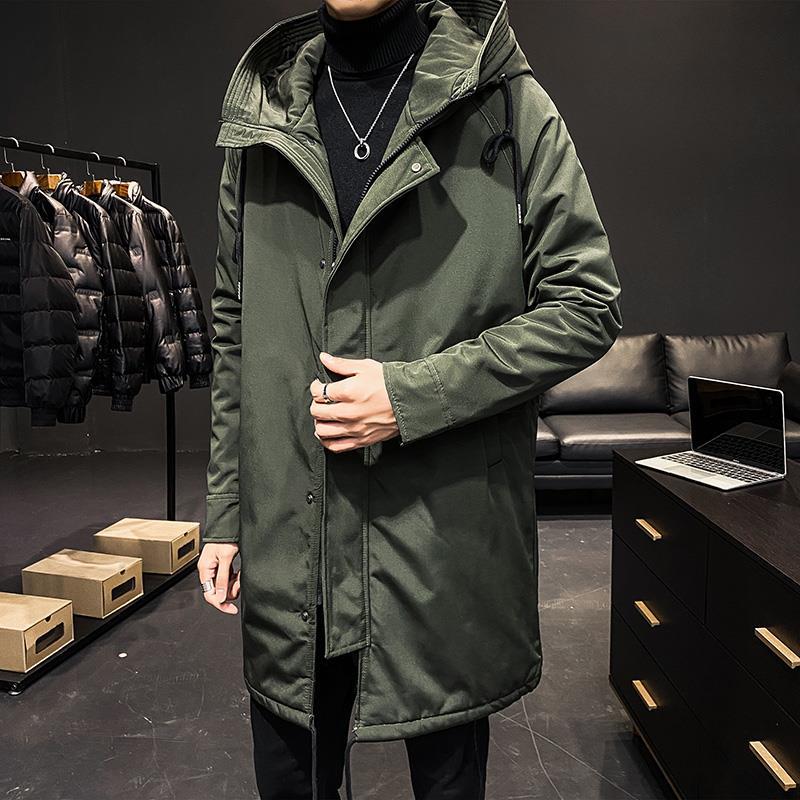 Cotton Men's Winter Jacket Korean Version of The Trend of Mid-length Down Cotton Jacket Loose Large Size Thick Winter Jacket