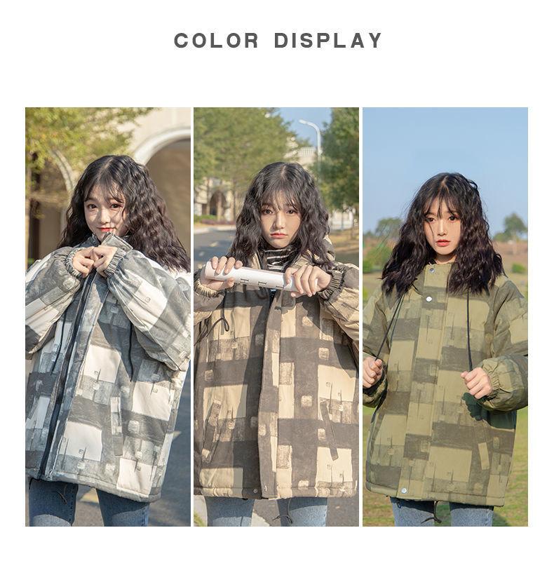 Tooling Padded Jacket Women Winter Korean Version Loose Wild Japanese Hooded Student Thick Coat Cotton Tide