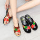 Thick Bottom Wedge Heel Sandals and Slippers Women's Outer Wear Non-slip Soft Sole Slippers Ladies Faux Oxford Leather Sandals and Slippers