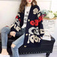 Autumn and Winter Women's Letters Loose Knitted Jacket Long-sleeved Sweater Cardigan Women