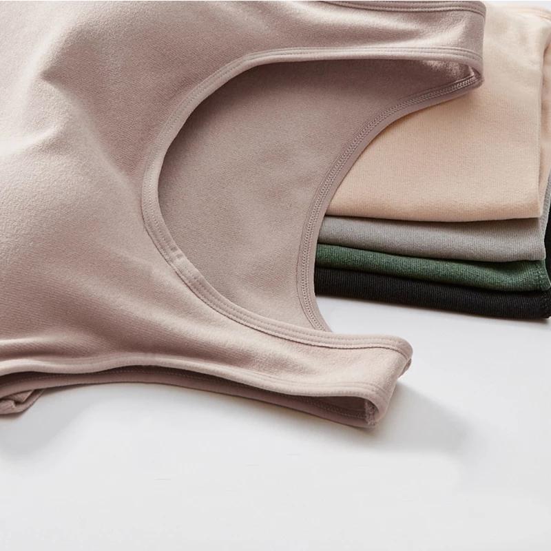 Winter Underwear Women Thermal Body Tops Vest with Padded Slim Sleeveless Crew Neck Wool Thermals Sexy Warm Clothes