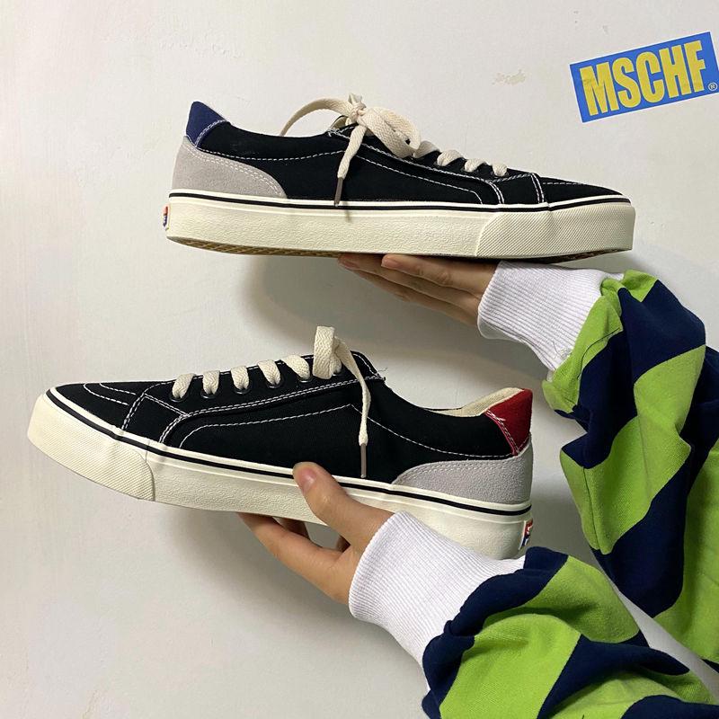 Low Top Old Skools CLASSICS MEN'S Black White Mid Sk8 Vulcanized Canvas Shoes Add Cotton Skateboarding Shoes Sneakers