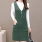 Spring and Autumn All-match Loose Vest Skirt Mid-length Knitted Vest Dress Fashion Solid Color Female Vest Skirt