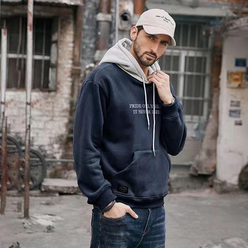 Men's Thin Hooded Sweater Spring and Autumn Hooded Trend Print Wild Top