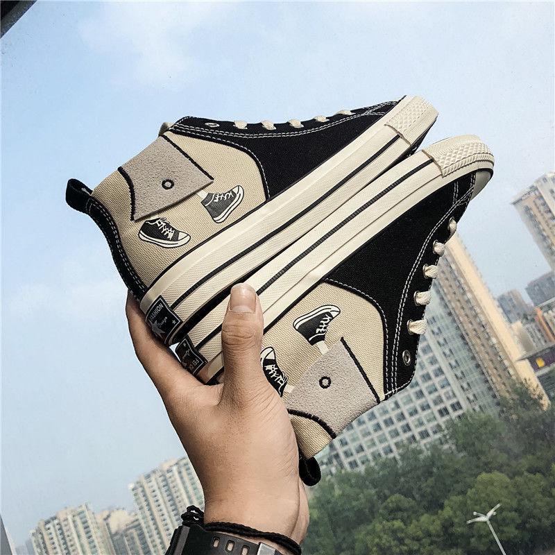 Men's High Top Sneakers Casual Skateboarding Shoes Sports Shoes Breathable Hip Hop Walking Shoes Street Shoes Chaussure Homme