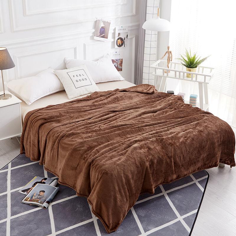 Coral Fleece Four Seasons Cover Blanket Air Conditioning Blanket Coral Fleece Sheet Single Piece Heating Fall/Winter Blanket Sofa Bed Cover