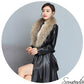 Winter Women's Fur Coat  Plush Thickening Medium Length Women's Leather Coat Slim Closing Woman Parka Coat
