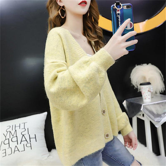 Short Knit Cardigan Jacket Spring and Autumn Sweet Style Jacket Loose Casual Sweater