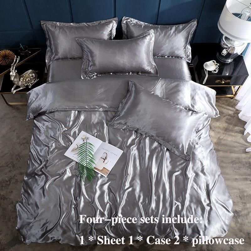 Ice Silk Four-sector Four Seasons Universal Bedding Simple Silk Clothing Skin Naked 1.8 M 2 Meter Bed Bedding Set