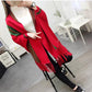 Autumn and Winter Knitted Sweater Mid-length Long-sleeved Color Matching Bat Shirt