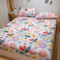 100% Cotton Bed Sheet Mattress Protector Bedding Three-piece Set Cotton Thick Printed Bedspread