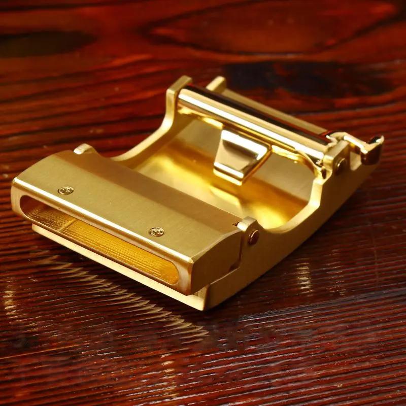 Men's Faucet Belt Buckle Pure Copper Brass Belt Trousers Lead Belt Clip Belt Automatic Buckle Copper Head