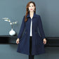 Pocket Long-sleeved Dress High-end Mid-length Lace-up Belly Button Skirt