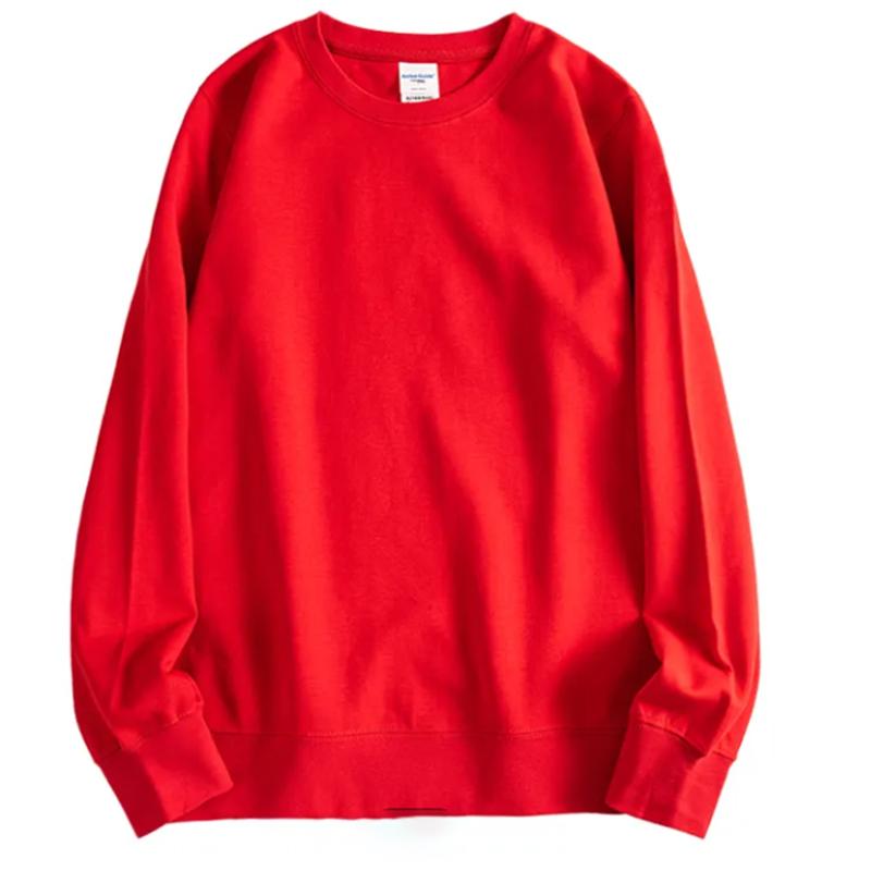 Healthy Sweatshirts Full Color Cotton Round Neck Sweater Pure Color Casual Sports Long-sleeved Tops Autumn