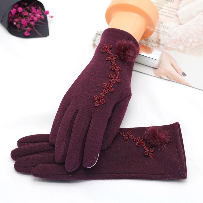 Cotton gloves Windproof gloves Winter Warm gloves Thick gloves Woman fashion gloves Plush