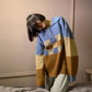 Autumn and Winter Pullover Loose Plaid Sweater Female Student Mid-length College Style Sweater Coat
