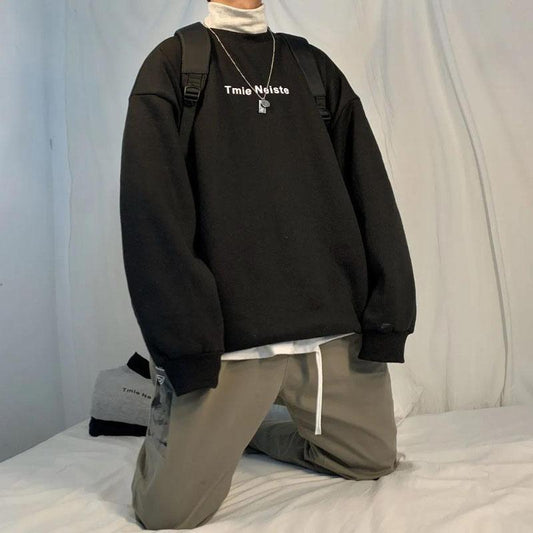 High-necked Sweater Men's Winter Plus Velvet Thick Warm and Comfortable Loose Top Bottoming Shirt