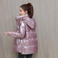 Disposable Cotton Clothes Women's Bright Face Korean Style Fashion Cotton-padded Clothes Women's Winter Loose Hooded Down Cotton Jackets