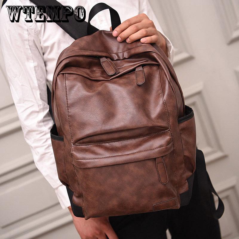 New PU Leather Backpack Men Travel Backpack Fashion Casual Shoulder Bag for Men travel backpack