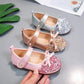 Girls' Leather Shoes Spring and Autumn Non-slip Soft Sole Children's Single Shoes Baby Peas Shoes Crystal Girl Princess Shoes