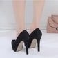 Women's Shoes Spring  Summer Korean Style Super High Heel Stiletto Round Toe Silver High Heels Sexy Female Waterproof Platform Single Shoes 12cm
