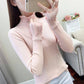Pofulove Half Turtleneck Pullover Sweater Women's Autumn Winter Lace Bottoming Shirt Knitted Lady