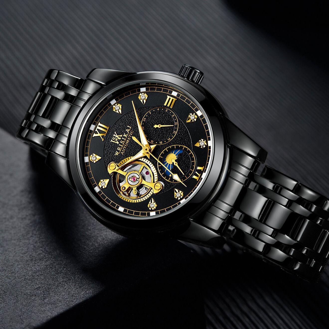 Mens Watches Sport Clock Male Top Brand Luxury Skeleton Clocks Automatic Mechanical Steel Men Watch