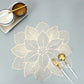 Lotus Pvc Bronzing Hollow Coaster Heat Insulation Non-slip Placemat Table Mat Decorative Mat Western Placemat