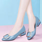 Thick Heel Single Shoes Sandals Women's Real Soft Leather 2021 New All-match Mesh Pointed Toe Middle-heel Mother Shoes Women's Summer Shallow Sandals