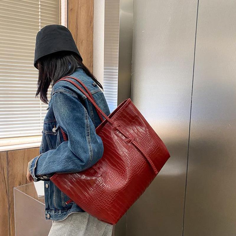 All-match Texture Retro Fashion Big Bag Female Trend Large-capacity Shoulder Bag Korean Portable Tote Bag