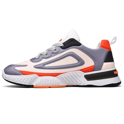 Casual Color Matching Men's Shoes Male Student Fashion Sneakers Breathable All-match Korean Running Shoes