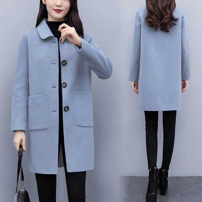 Women Jacket Autumn Winter Coat Fashion Women's Lapel Overcoat Long Woolen Overcoat Women Coats