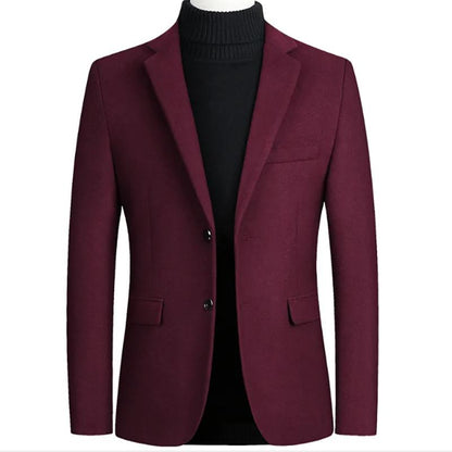 Autumn and Winter Men's Jacket Business Casual Thickened Plus Velvet Warm Loose Jacket Men