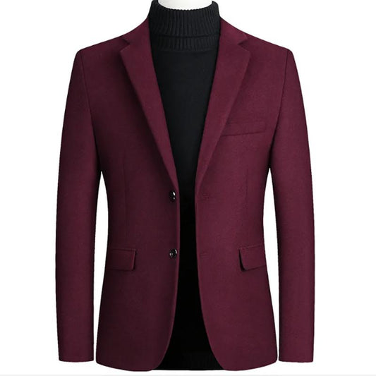 Autumn and Winter Men's Jacket Business Casual Thickened Plus Velvet Warm Loose Jacket Men